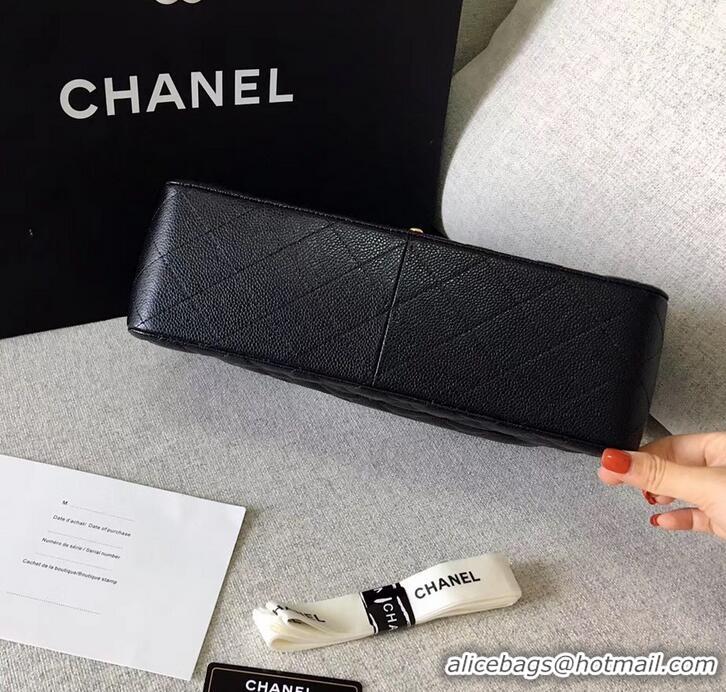 Best Grade Chanel original quality Caviar Classic jumbo Flap Bag 1113 black with gold Hardware