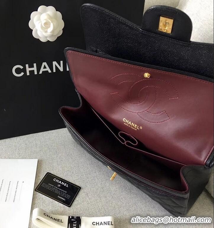 Best Grade Chanel original quality Caviar Classic jumbo Flap Bag 1113 black with gold Hardware