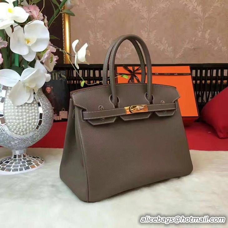 Hot Sell Hermes Birkin 30cm Togo Leather 17826 Etoupe Golden Hardware