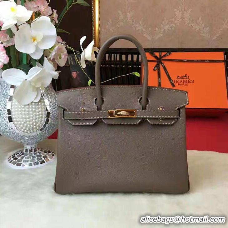 Hot Sell Hermes Birkin 30cm Togo Leather 17826 Etoupe Golden Hardware