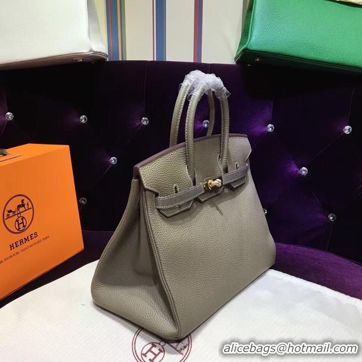 Hot Sale Hermes Birkin 30CM Tote Bag Togo Leather H6088 Etoupe Golden Hardware