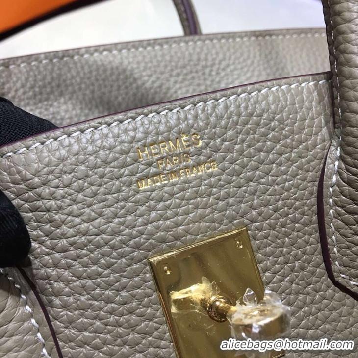 Hot Sale Hermes Birkin 30CM Tote Bag Togo Leather H6088 Etoupe Golden Hardware