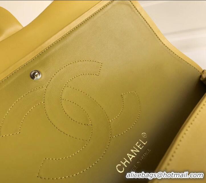 Best Grade Chanel sheepskin Classic jumbo Flap Bag 1113 yellow with gold Hardware