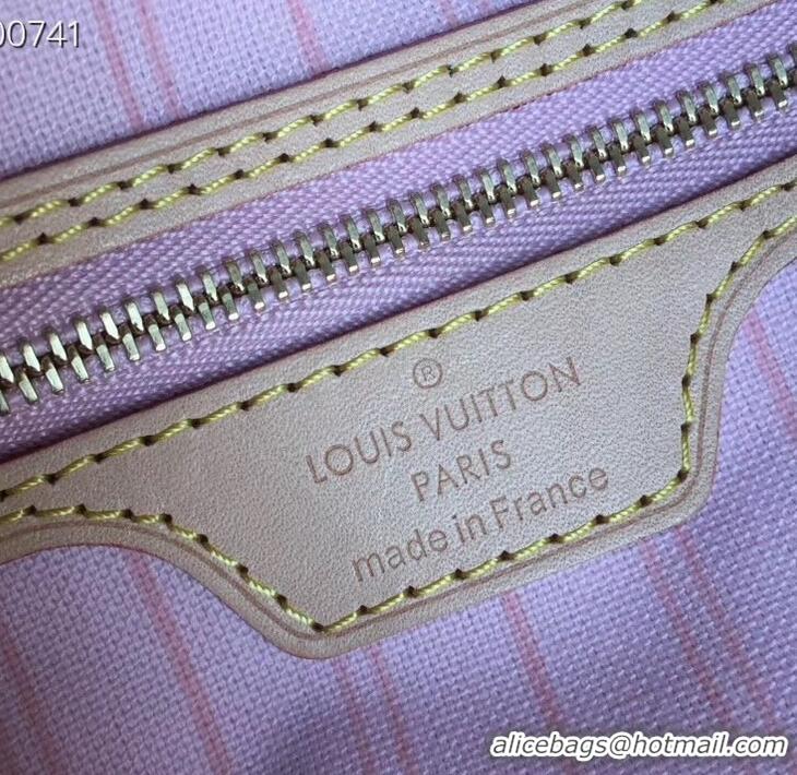 Best Quality Louis Vuittom Damier Azur Canvas Neverfull MM Bag N41605 Rose Ballerine