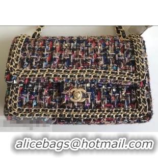 Stylish Chanel Tweed Chain Around Classic Flap Bag A1112 Multicolor 2019