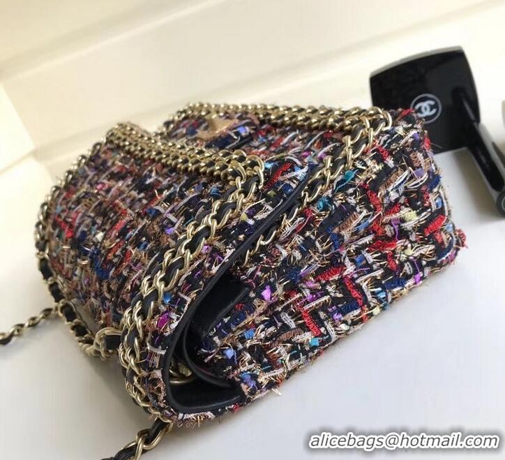 Stylish Chanel Tweed Chain Around Classic Flap Bag A1112 Multicolor 2019