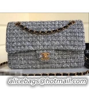 Unique Discount Chanel Tweed Classic Flap Bag A1112 Gray 2019