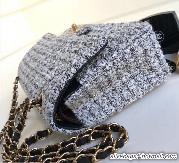 Unique Discount Chanel Tweed Classic Flap Bag A1112 Gray 2019