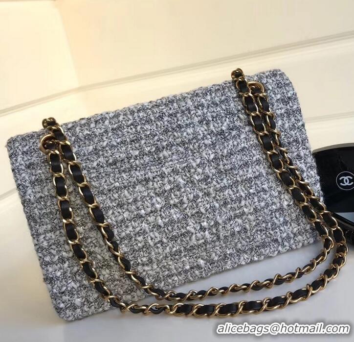 Unique Discount Chanel Tweed Classic Flap Bag A1112 Gray 2019