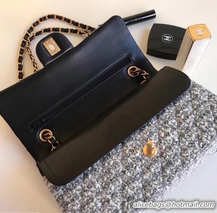 Unique Discount Chanel Tweed Classic Flap Bag A1112 Gray 2019