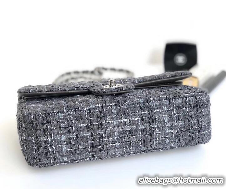 Luxury Cheap Chanel Tweed Classic Flap Bag A1112 Etoupe 2019