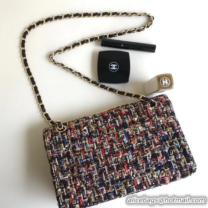 Luxury Chanel Tweed Classic Flap Bag A1112 Multicolor 2019