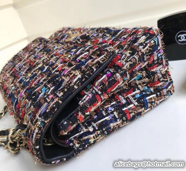 Luxury Chanel Tweed Classic Flap Bag A1112 Multicolor 2019