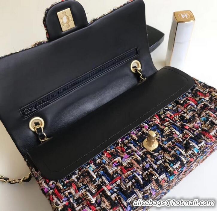 Luxury Chanel Tweed Classic Flap Bag A1112 Multicolor 2019