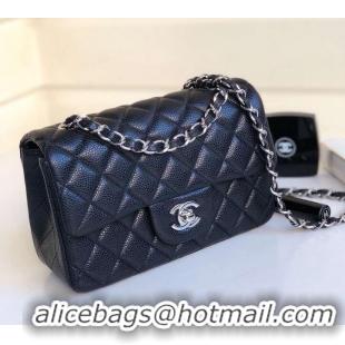 Best Product Chanel Pearl Caviar Calfskin Small Classic Flap Bag A1116 Black 