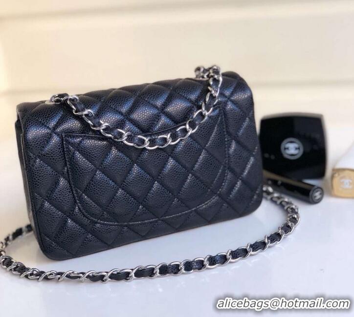 Best Product Chanel Pearl Caviar Calfskin Small Classic Flap Bag A1116 Black 