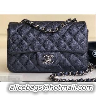 Classic Product Chanel Pearl Caviar Calfskin Small Classic Flap Bag A1116 Iron Gray