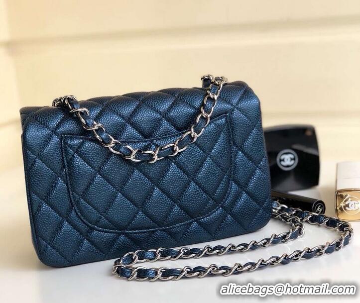 Hot Style Chanel Pearl Caviar Calfskin Small Classic Flap Bag A1116 Blue