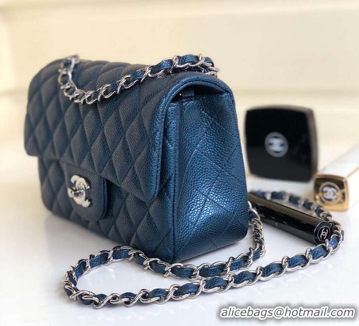 Hot Style Chanel Pearl Caviar Calfskin Small Classic Flap Bag A1116 Blue