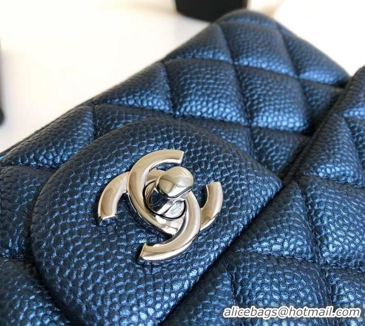 Hot Style Chanel Pearl Caviar Calfskin Small Classic Flap Bag A1116 Blue