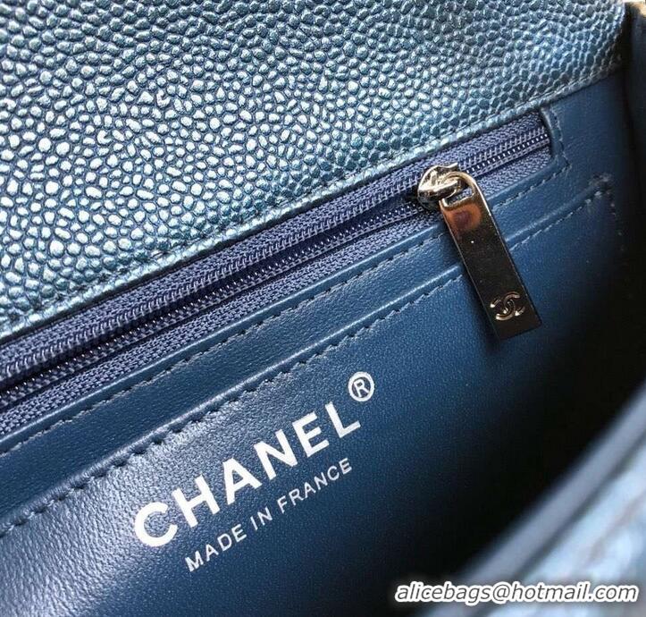 Hot Style Chanel Pearl Caviar Calfskin Small Classic Flap Bag A1116 Blue