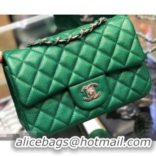 Stylish Chanel Pearl Caviar Calfskin Small Classic Flap Bag A1116 Green