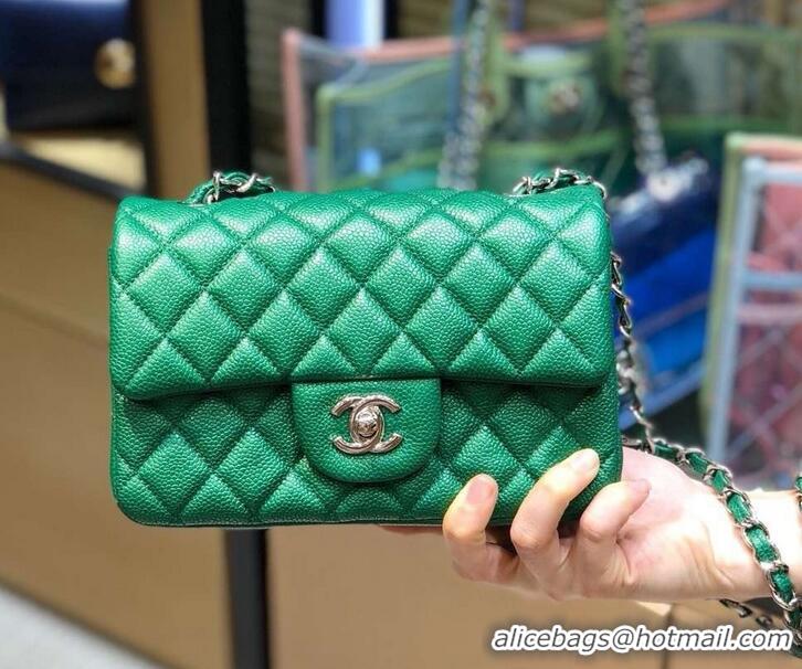 Stylish Chanel Pearl Caviar Calfskin Small Classic Flap Bag A1116 Green