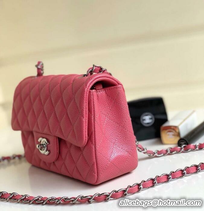 Luxury Chanel Pearl Caviar Calfskin Small Classic Flap Bag A1116 Dark Pink