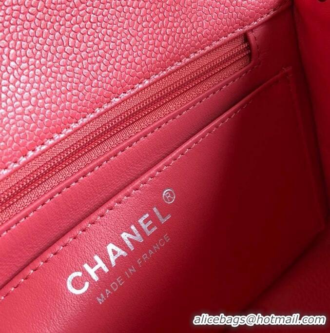 Luxury Chanel Pearl Caviar Calfskin Small Classic Flap Bag A1116 Dark Pink