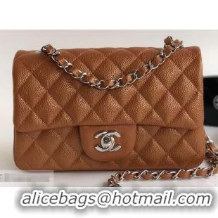 Best Price Chanel Pearl Caviar Calfskin Small Classic Flap Bag A1116 Caramel/Silver