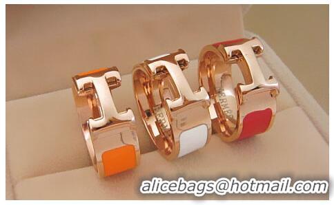 Top Grade Hermes Enamel Clic H Rings HR1256 Red Gold