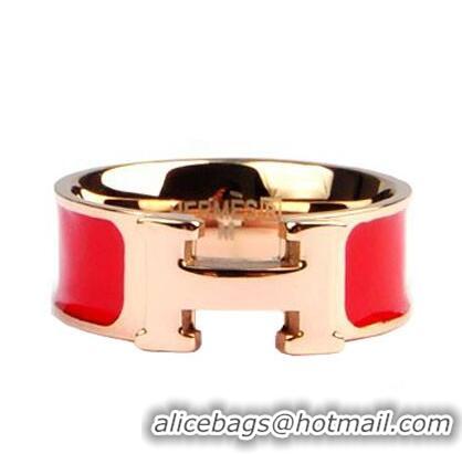 Top Grade Hermes Enamel Clic H Rings HR1256 Red Gold