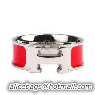 Durable Cheap Hermes Enamel Clic H Rings HR1256 Red Silver