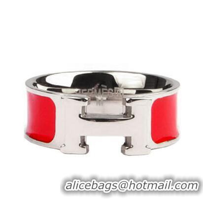 Durable Cheap Hermes Enamel Clic H Rings HR1256 Red Silver