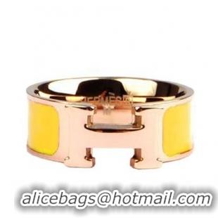 Best Product Hermes Enamel Clic H Rings HR1256 Yellow Gold