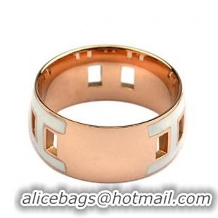 Noble Useful Hermes Enamel H Rings HR1257 White Gold