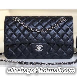 Good Quality Chanel Pearl Caviar Calfskin Medium Classic Flap Bag A1112 Black