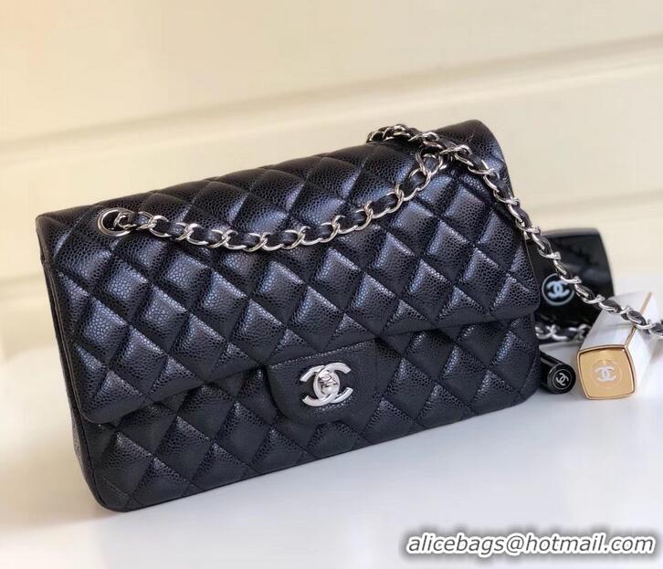 Good Quality Chanel Pearl Caviar Calfskin Medium Classic Flap Bag A1112 Black