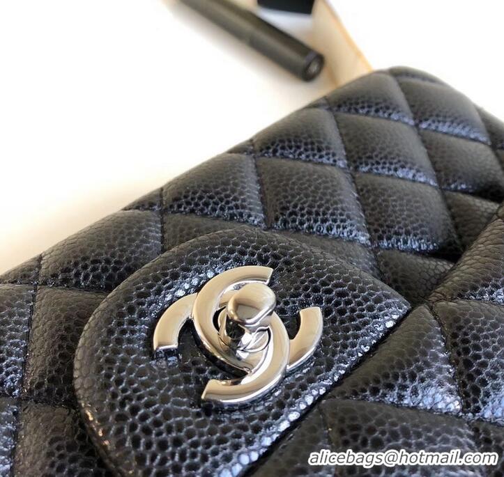 Good Quality Chanel Pearl Caviar Calfskin Medium Classic Flap Bag A1112 Black