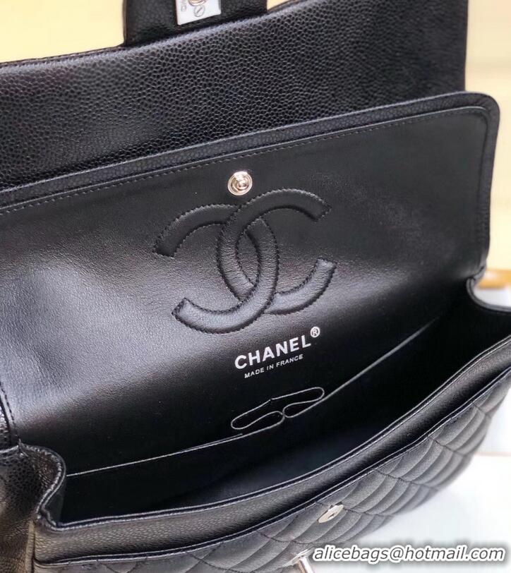 Good Quality Chanel Pearl Caviar Calfskin Medium Classic Flap Bag A1112 Black