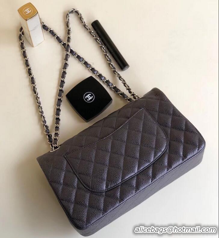 Unique Style Chanel Pearl Caviar Calfskin Medium Classic Flap Bag A1112  Iron Gray