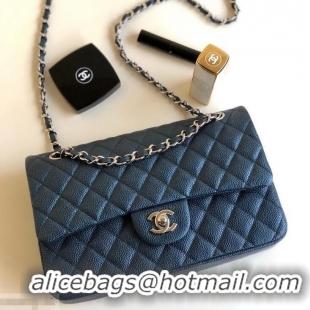 Purchase Chanel Pearl Caviar Calfskin Medium Classic Flap Bag A1112 Blue