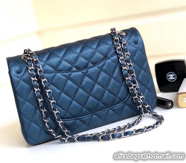 Purchase Chanel Pearl Caviar Calfskin Medium Classic Flap Bag A1112 Blue