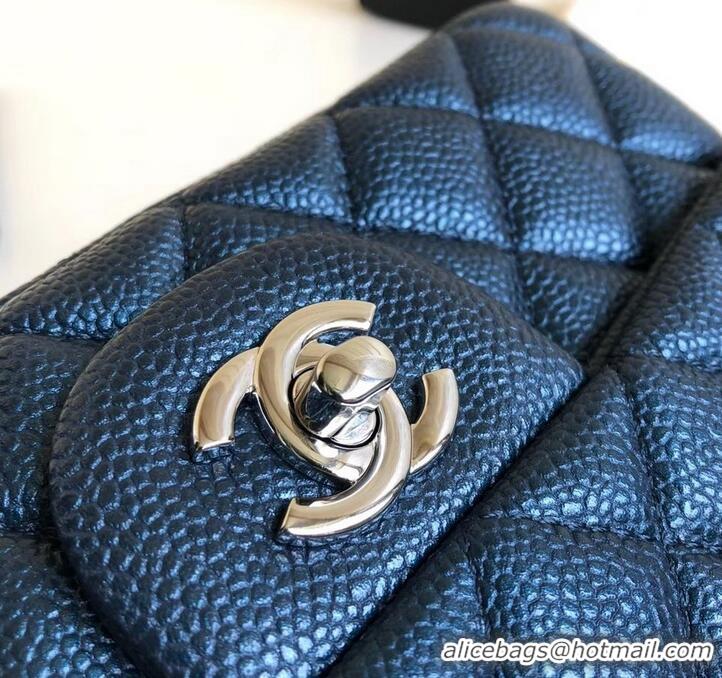 Purchase Chanel Pearl Caviar Calfskin Medium Classic Flap Bag A1112 Blue