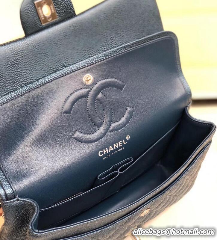 Purchase Chanel Pearl Caviar Calfskin Medium Classic Flap Bag A1112 Blue