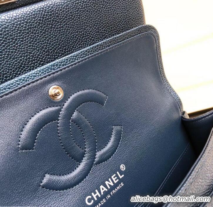 Purchase Chanel Pearl Caviar Calfskin Medium Classic Flap Bag A1112 Blue