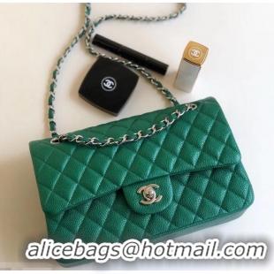 Luxury Chanel Pearl Caviar Calfskin Medium Classic Flap Bag A1112 Green