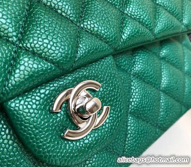 Luxury Chanel Pearl Caviar Calfskin Medium Classic Flap Bag A1112 Green