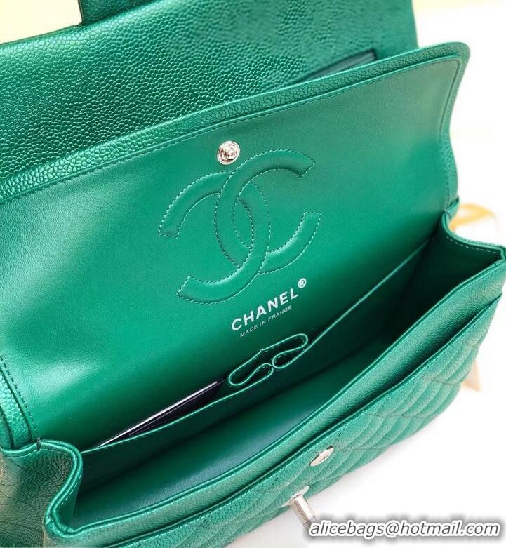 Luxury Chanel Pearl Caviar Calfskin Medium Classic Flap Bag A1112 Green