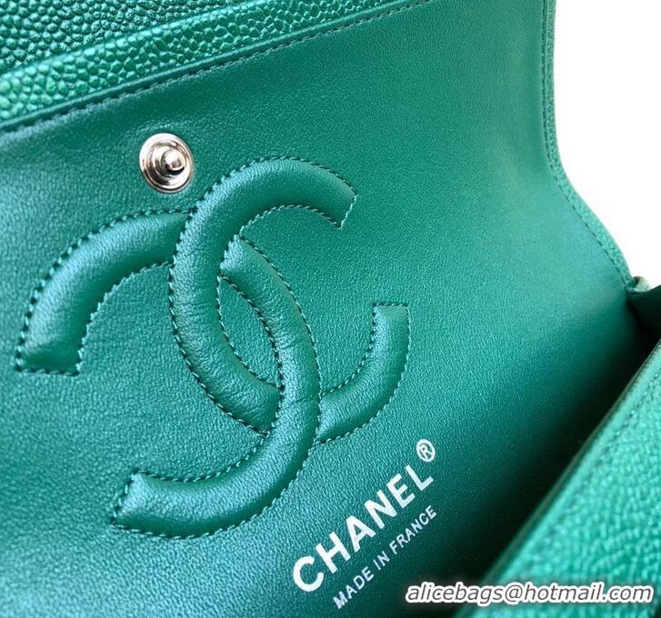 Luxury Chanel Pearl Caviar Calfskin Medium Classic Flap Bag A1112 Green